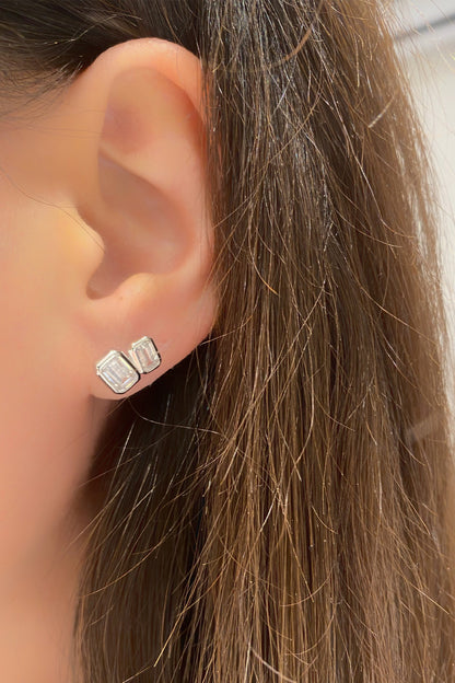 Sıvama İki Baget Gümüş Çivili Küpe