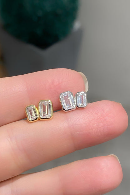 Sıvama İki Baget Gümüş Çivili Küpe