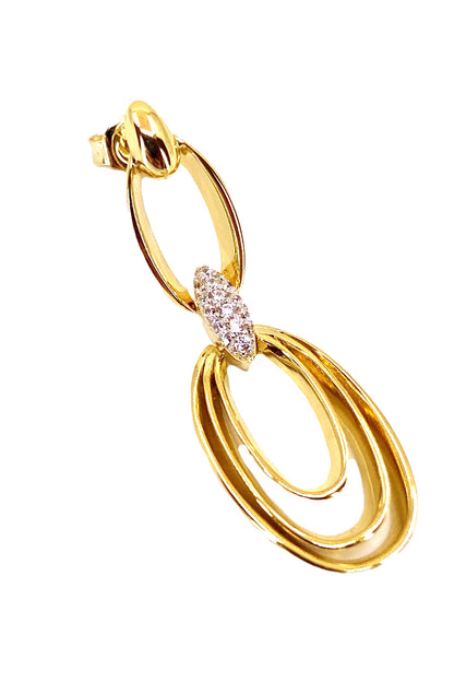 Taşsız Oval Çember Sallantılı Gümüş Küpe