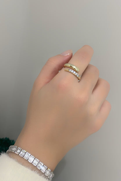 Süzme Beş Taş Ayrık Gümüş Yüzük