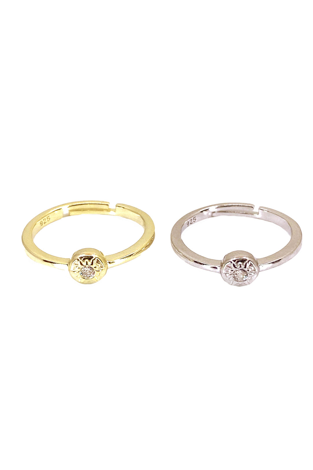 Tektaş Mini Güneş İnce Gümüş Serçeparmak Yüzüğü