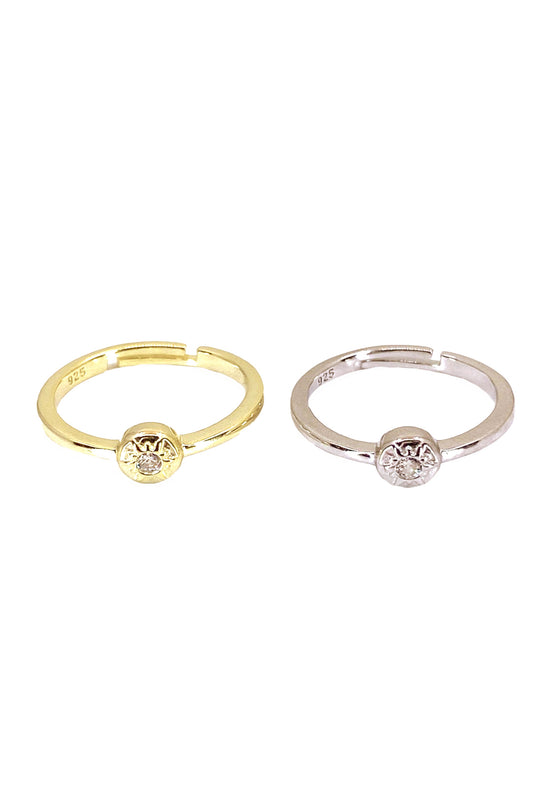 Tektaş Mini Güneş İnce Gümüş Serçeparmak Yüzüğü