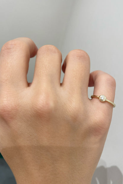 Tektaş Mini Güneş İnce Gümüş Serçeparmak Yüzüğü