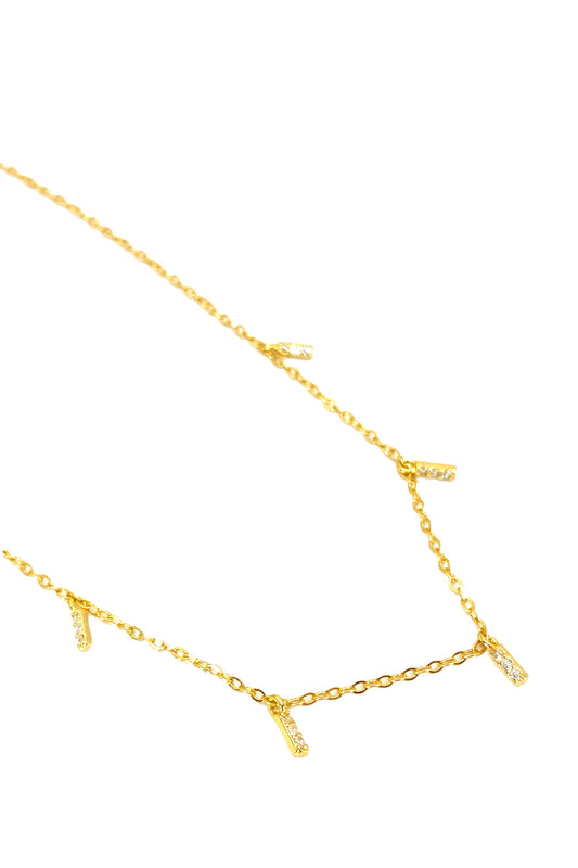 Yedi Çubuk Sallantılı Gümüş Kolye