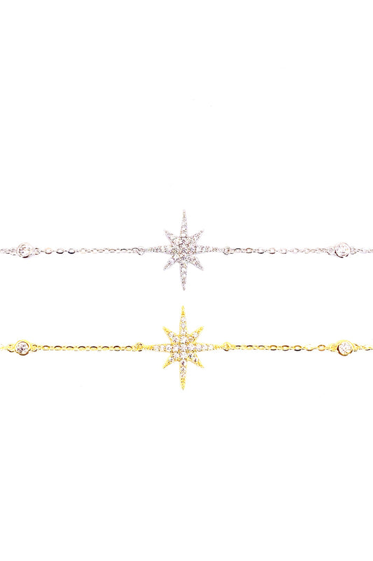 İki Tohum Taşlı Kuzeyyıldızı Gümüş Bileklik