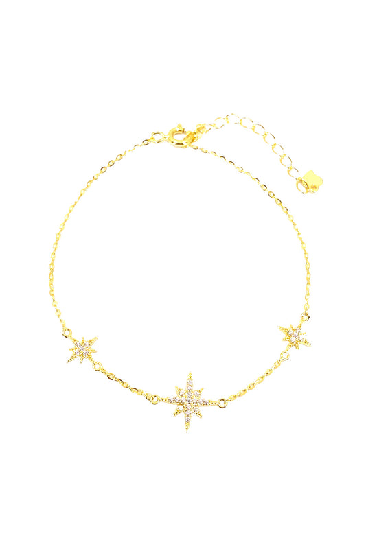 Taşlı Üç Kuzeyyıldızı Gümüş Bileklik