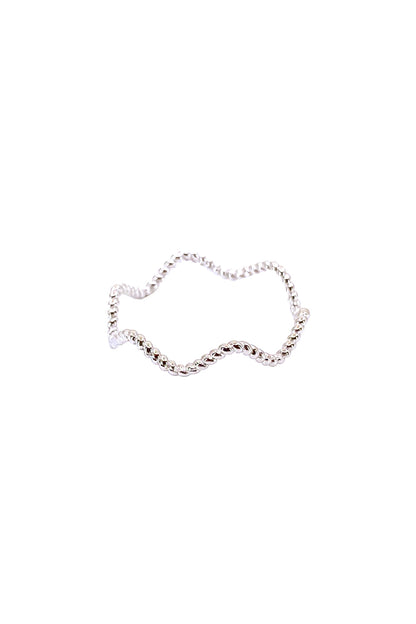 Top Montür İnce Dalga Gümüş Yüzük