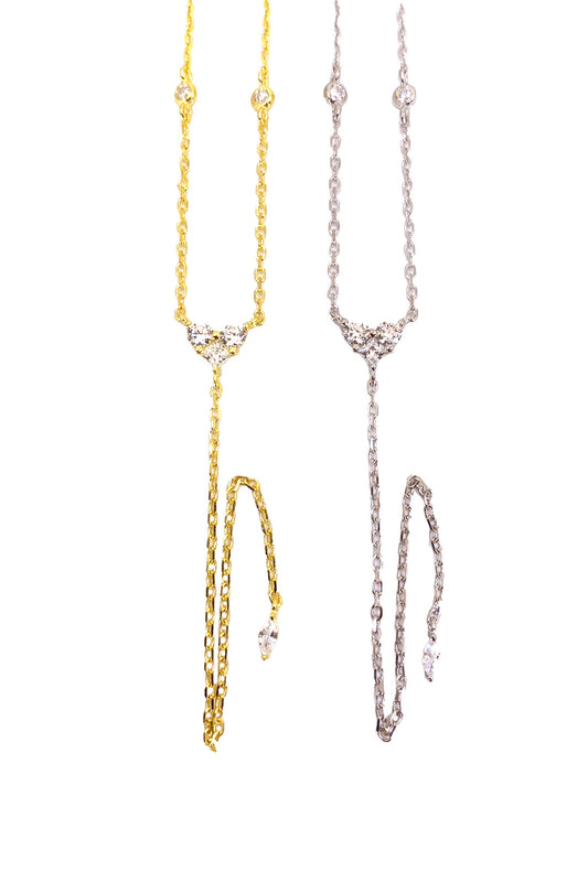 Tohum Ve Markiz Detay Kalp Gümüş Y Kolye