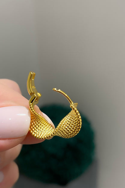 Topçuk Spiral Gümüş Küpe