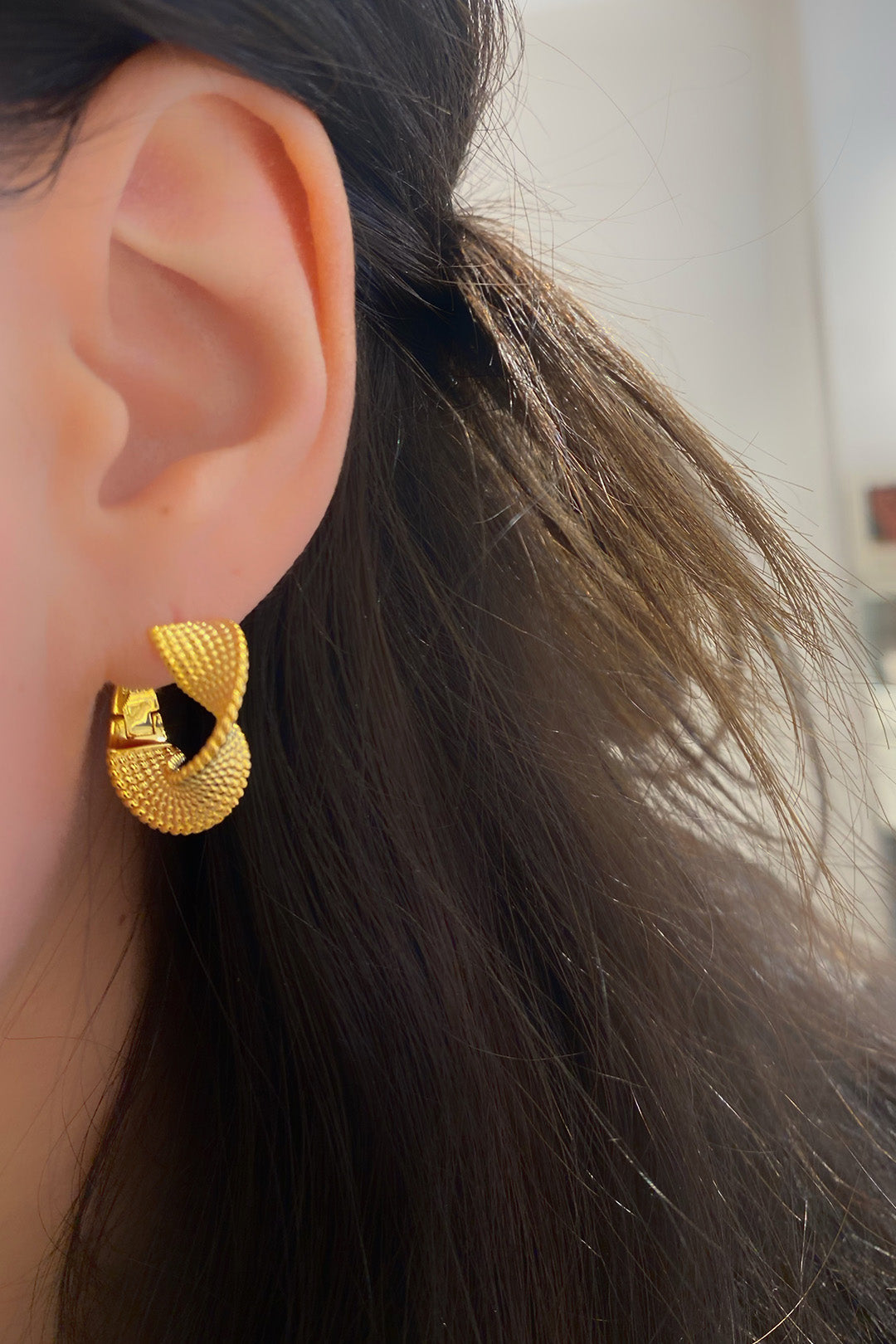 Topçuk Spiral Gümüş Küpe