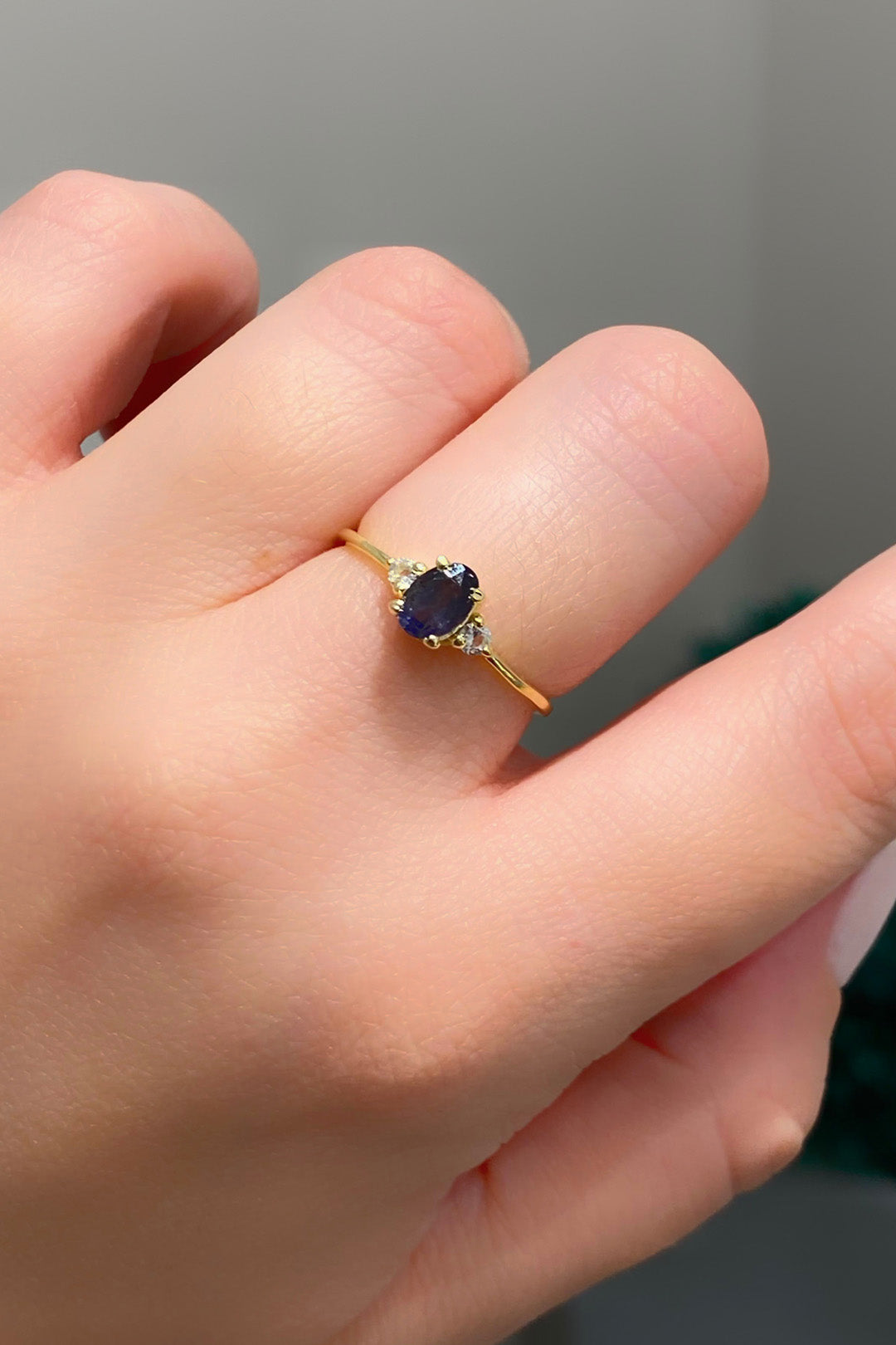 Safir Oval Gümüş Yüzük
