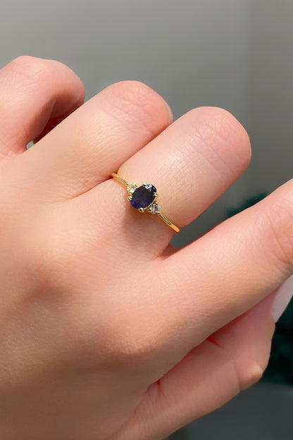 Safir Oval Gümüş Yüzük
