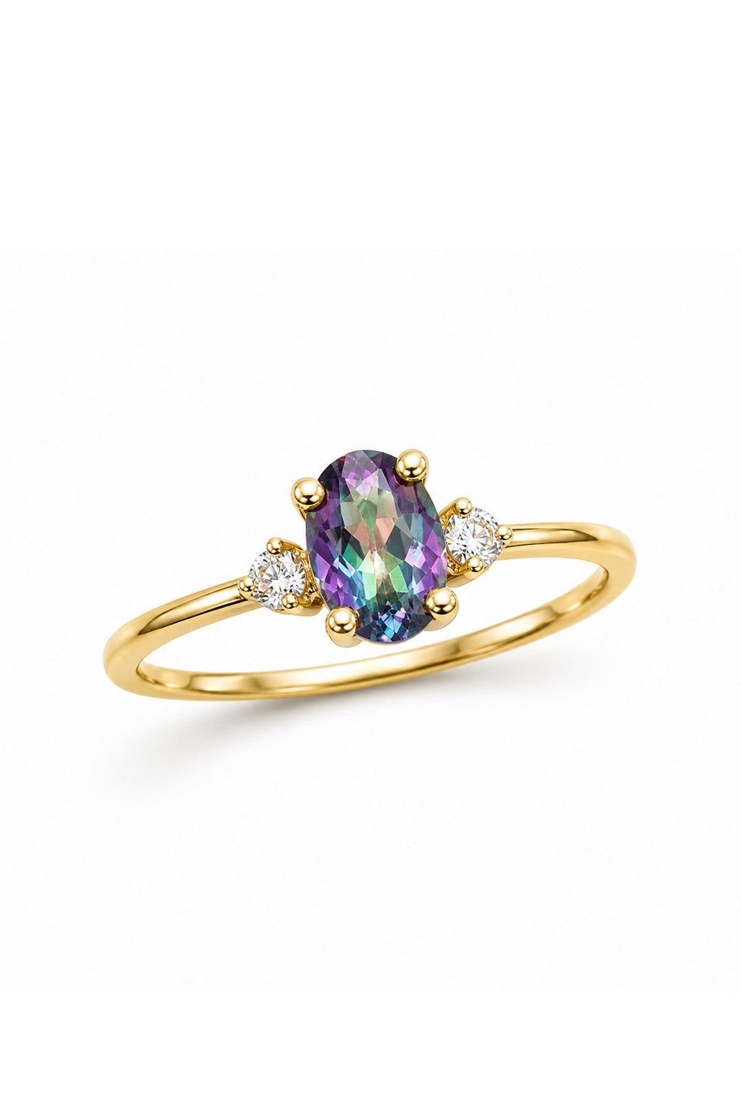 Mistik Topaz Oval Gümüş Yüzük