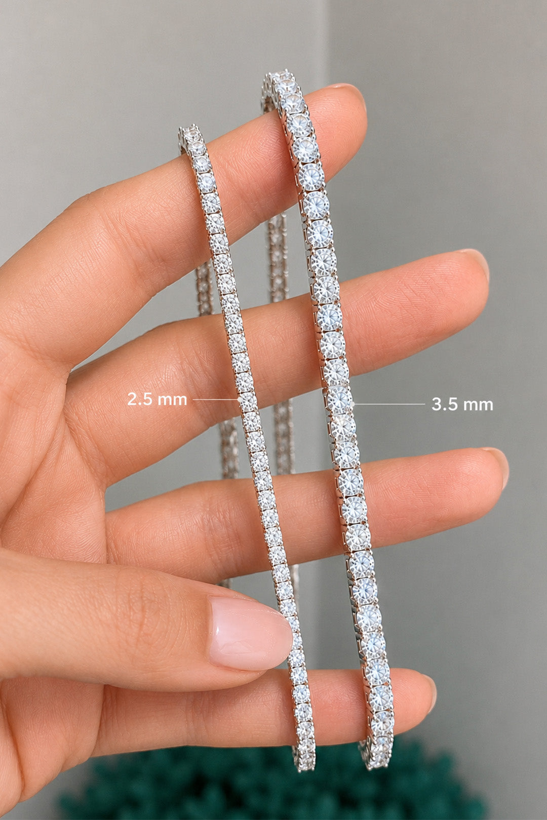 Moıssanıte Suyolu Gümüş Bileklik 3.50 mm