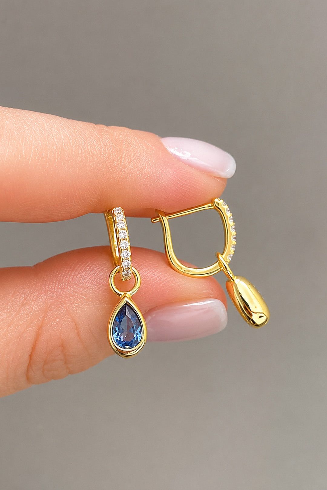 Aqua Damla Gümüş Pin Küpe